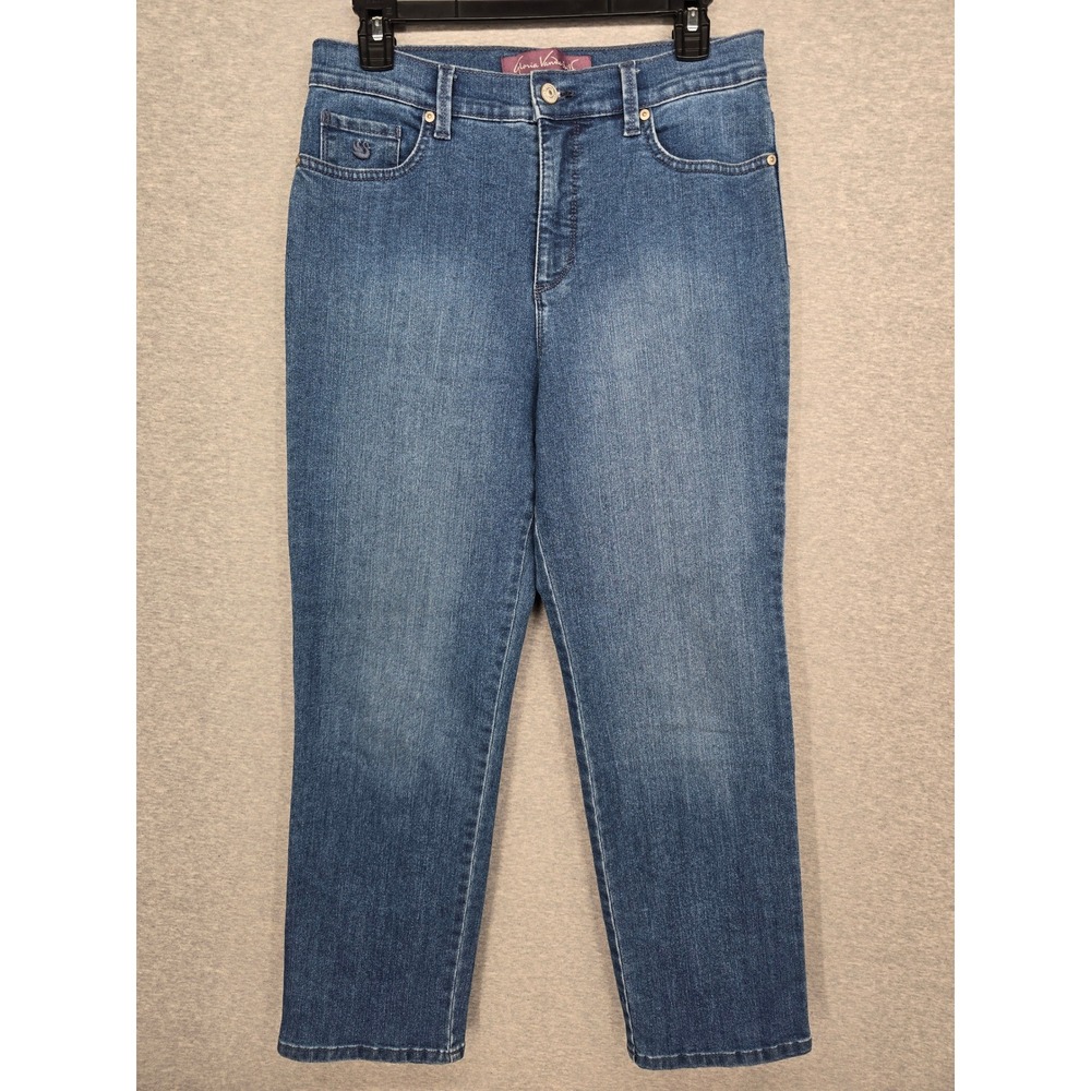 Gloria Vanderbilt Amanda High Rise Straight Leg Jeans Medium Wash Blue 10P